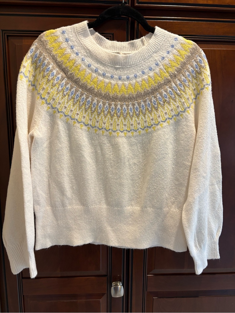 Loft Fair Isle Cream Sweater - L